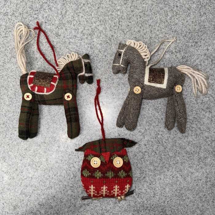 3шт   Новогоднее украшение/игрушка   лошадь/сова   елка-декор