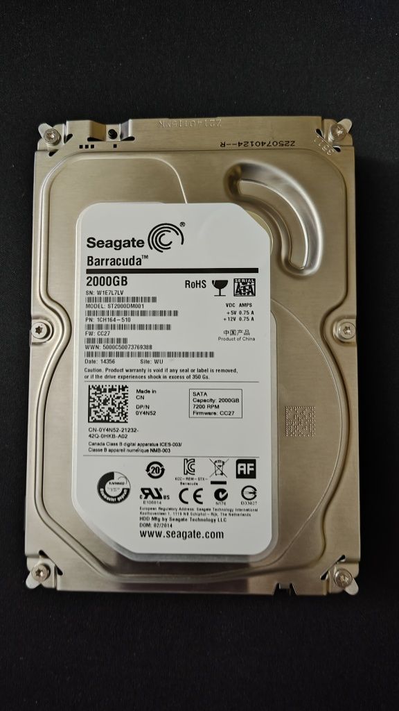 HDD Seagate Barracuda 2TB, 7200rpm, 64MB cache, SATA III 3.5 inch