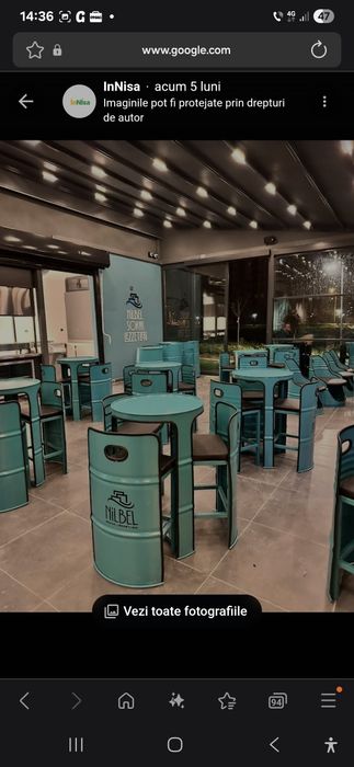 Mobilier industrial metalic decupat butoi eleganta stil pt  cafenele