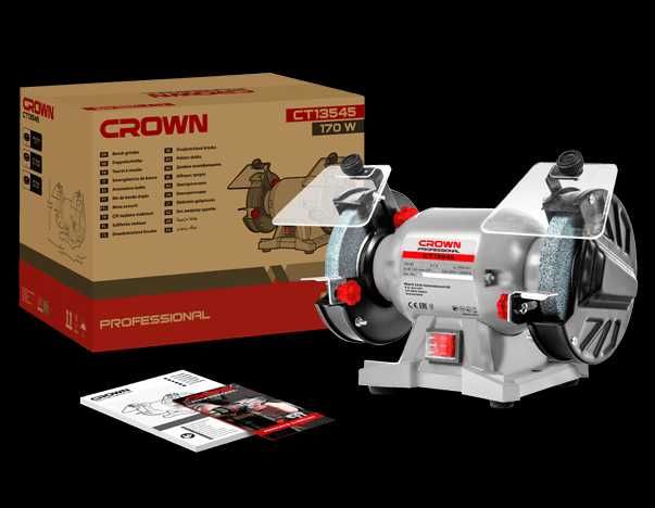 Точильный станок CROWN CT13545 — 200 Вт, круг 125 мм