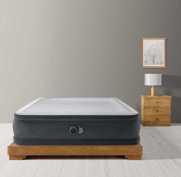 Saltea Pat Gonflabila Intex 2 Pers Cort Oaspeti Dormit  203x152x46cm