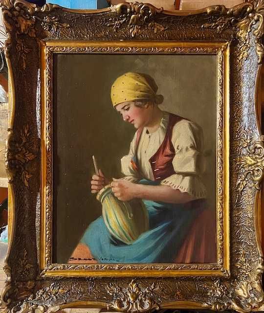 SUPERB! Tablou AUTENTIC SZASZ Istvan (1878-1965), ulei/panza, 60x50cm