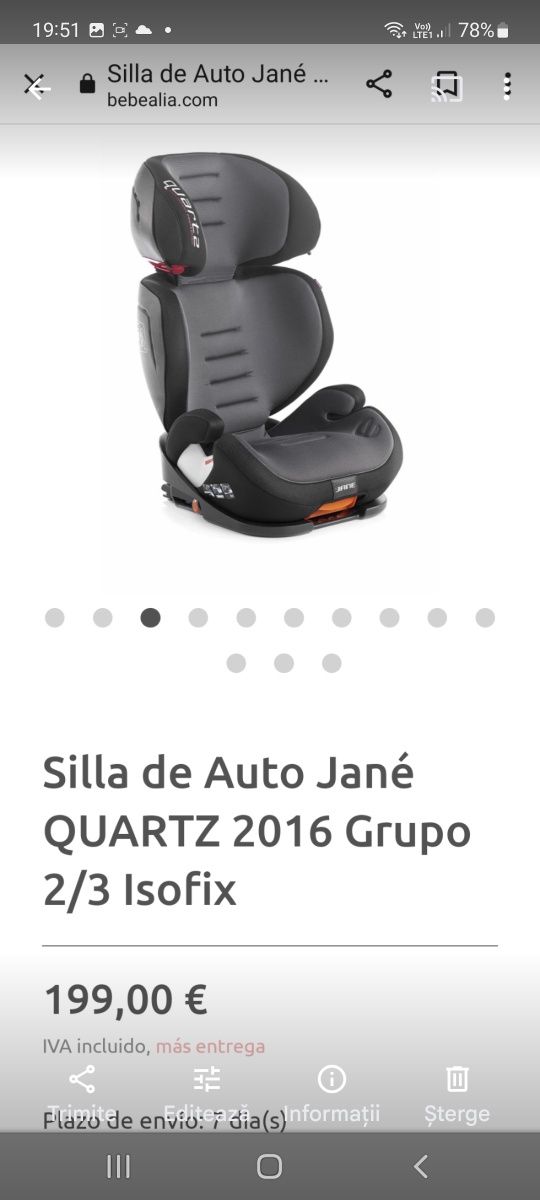 Scaune auto  isofix