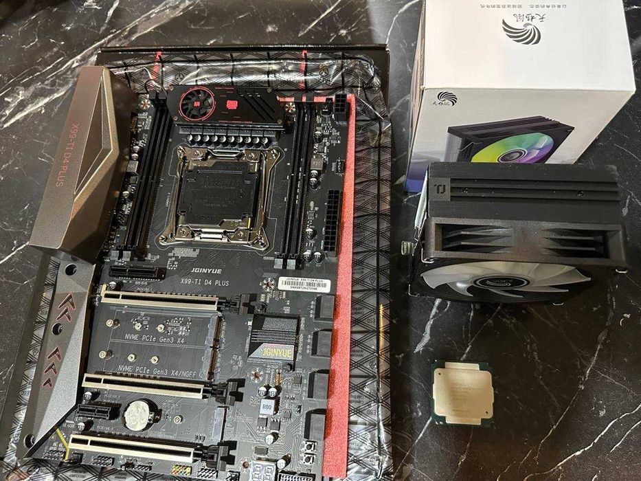 Комплекты  JGINYUE x99 TITANIUM d4 Plus,+ 2695v3 / (14/28)  с куллером