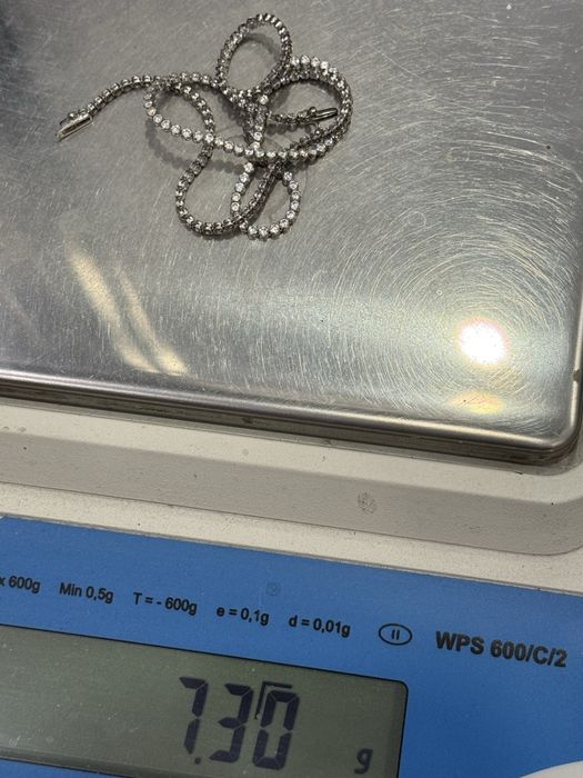 Lant de Aur Alb model Teniss 7,30 gr/ 14K