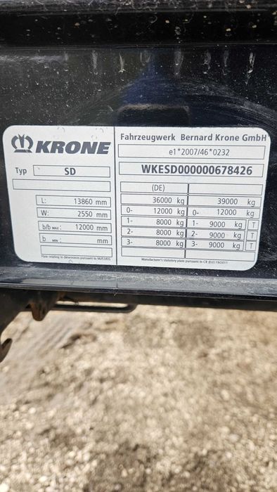 Semiremorca cu prelata Krone SD