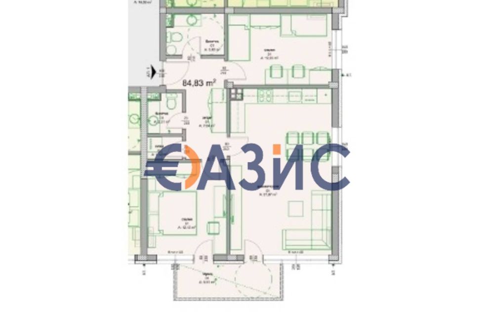 Продава се Тристаен апартамент в Бургас, Сарафово - 95 кв.м за 1532 €/кв.м - Снимка #2