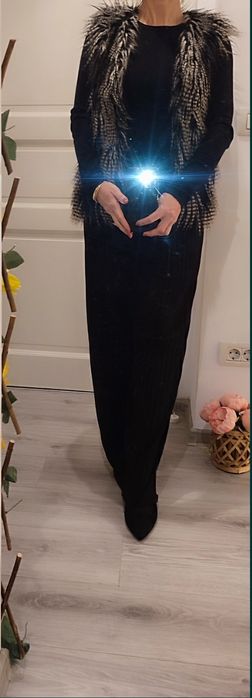 Vestuta/bolero blană gri cu negru, HM Divideo, model actual, marime XS