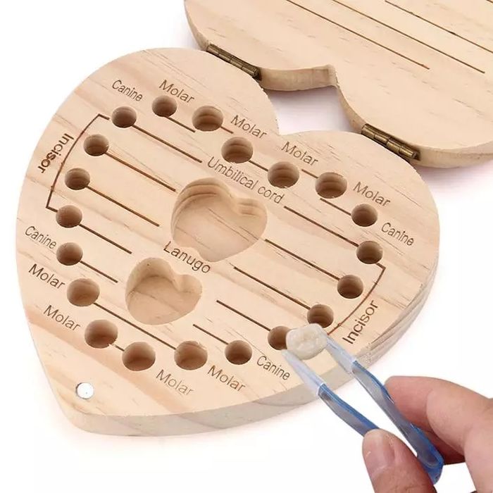 "Zâna măseluță"-cutie lemn pentru dinți lapte