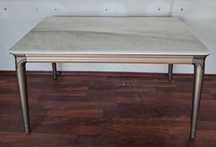 Masa MARMURA Alba insertie gri in valuri 130x80