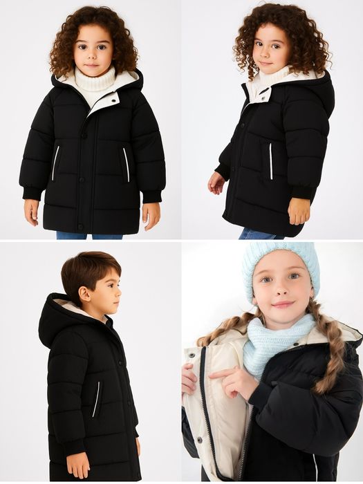 Детская куртка пуховик 4-6 лет для мальчиков и девочек детский зимний