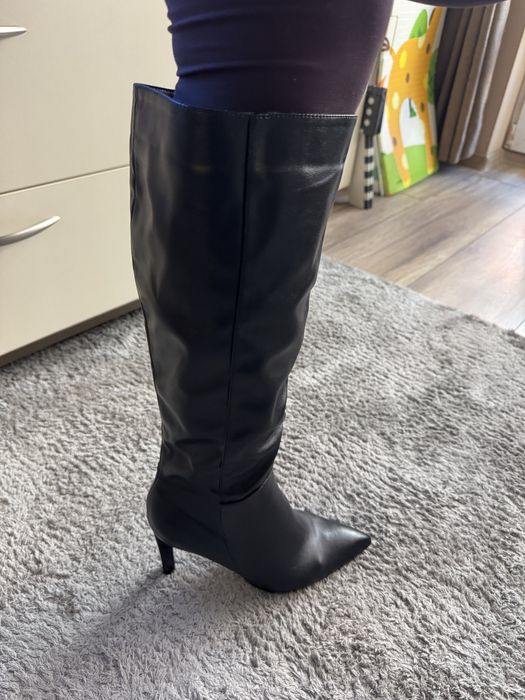 Черни кожени ботуши чисто нови