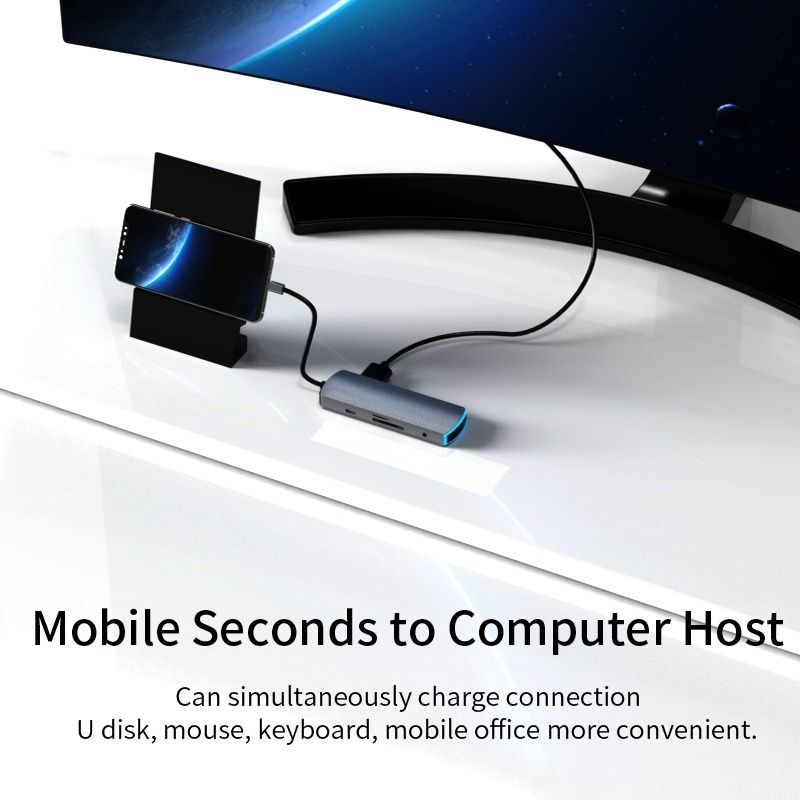 8 в 1 USB-C хъб HDMI, PDза лаптоп , таблет и моб.тел.