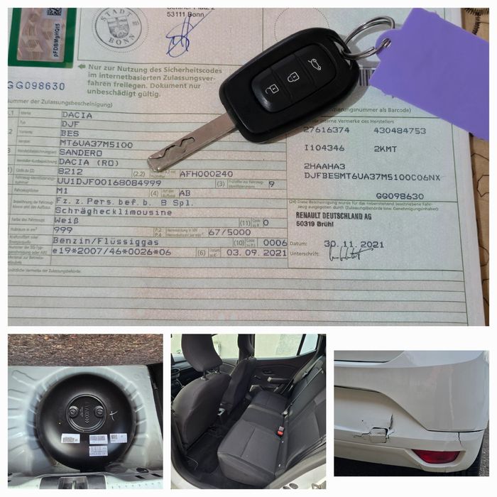 Dacia Sandero 1.0 turbo + GPL An 2021 Import Germania
