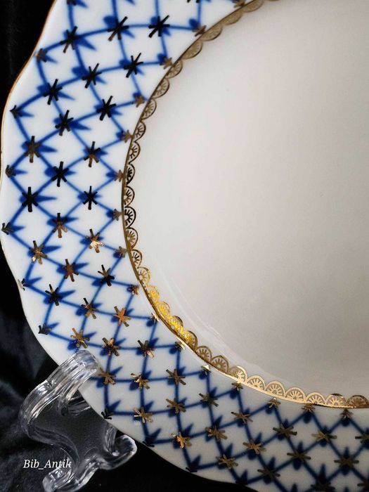 Lomonosov Russian Imperial Porcelain "Cobalt Net"