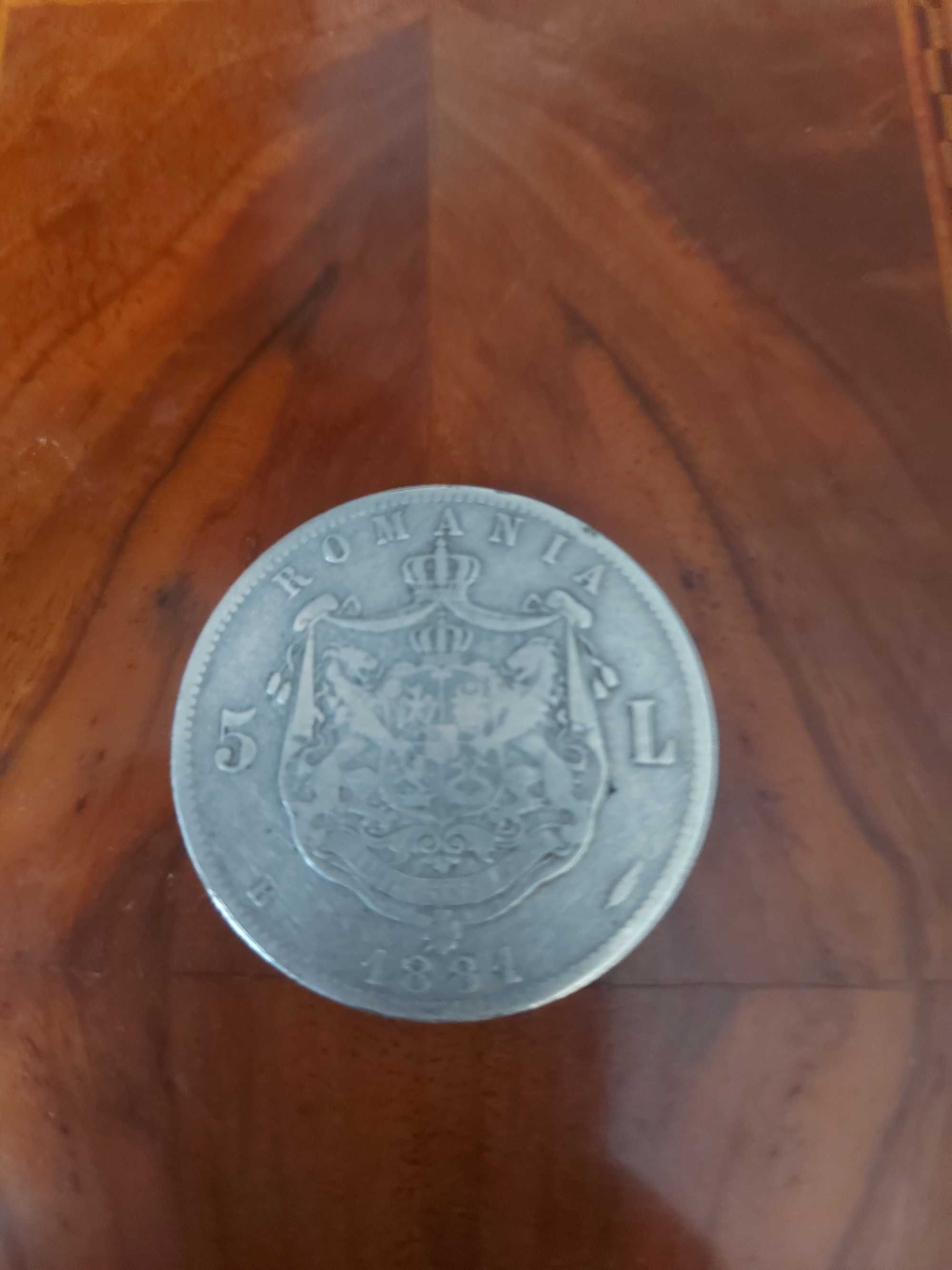 Monezi argint anul 1881 Carol I Regele Romaniei