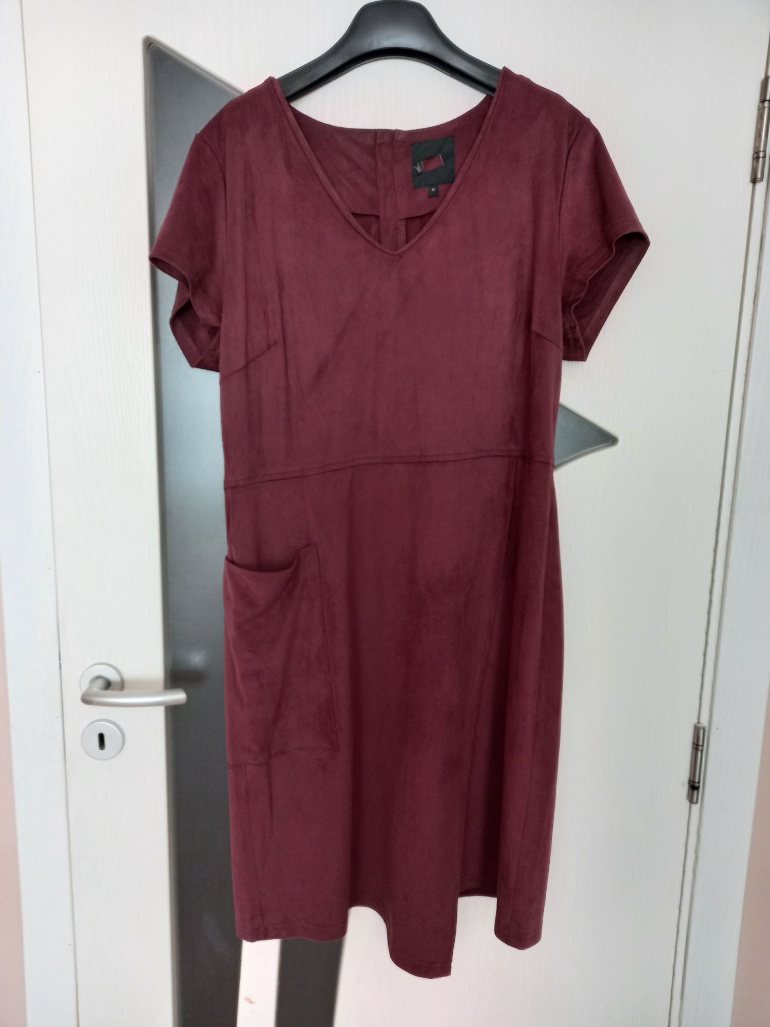 Дамска рокля бордо с ефект велур Next UK16