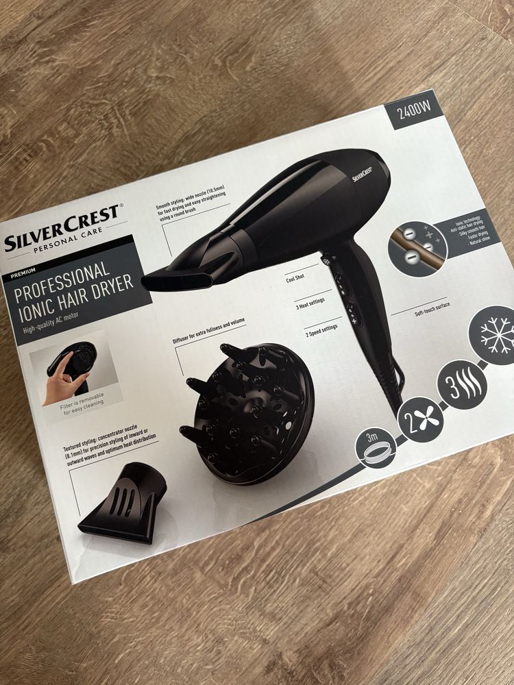 Сешоар SilverCrest, черен, дифузер, йонизация,