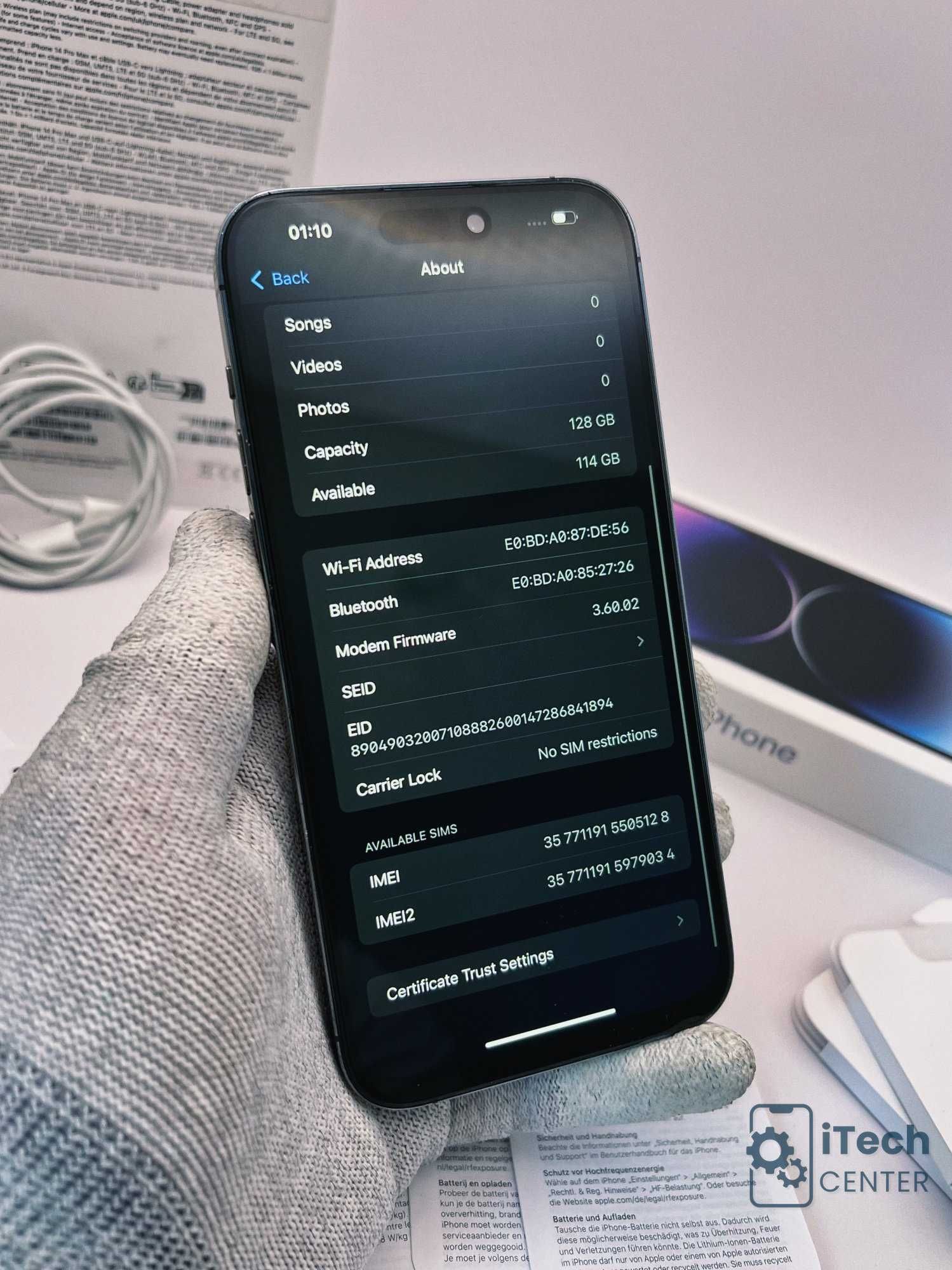 iPhone 14 Pro MAX, 128GB, Purple, 100% батерия, ОТЛИЧЕН, ГАРАНЦИЯ!