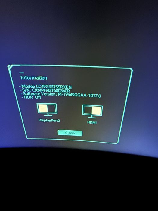 Vand monitor Samsung odysee G9 49inch