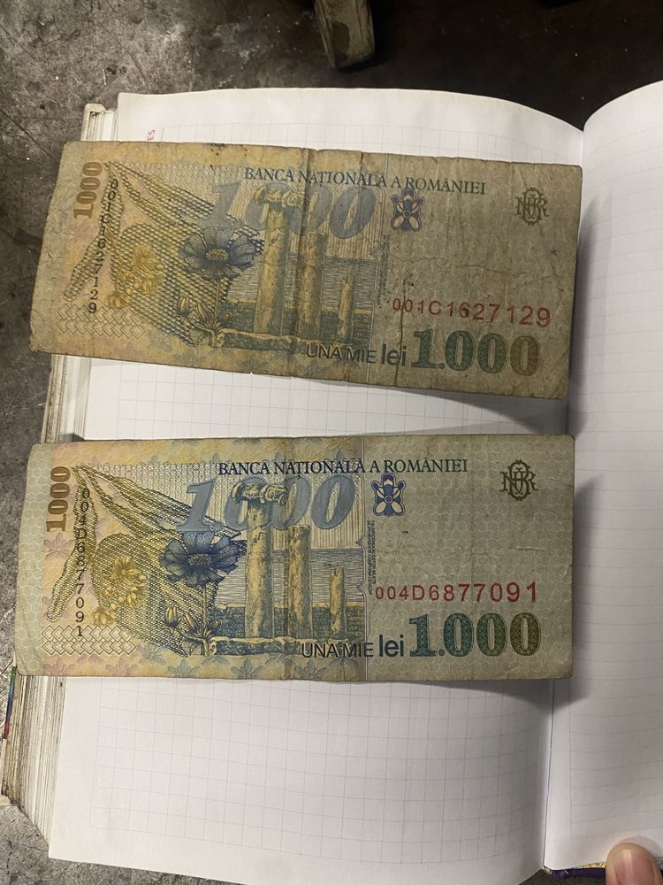 Bancnote 1000 lei anul 1998 Mihai Eminescu