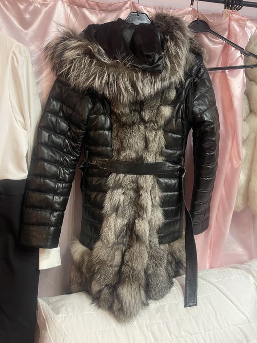 Чисто ново яке от естествена кожа и лисица