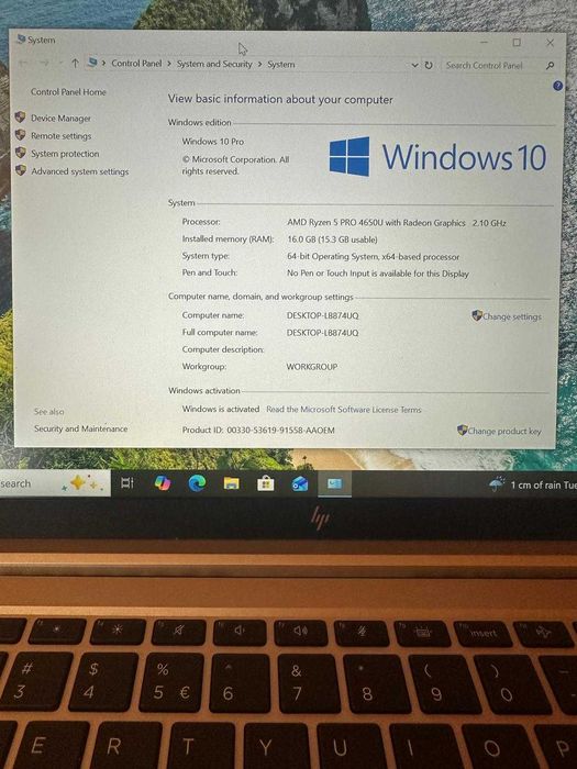 Laptop HP EliteBook 845 G7 Ryzen 5 Pro 4650U 14" FullHD 16GB 256GB SSD