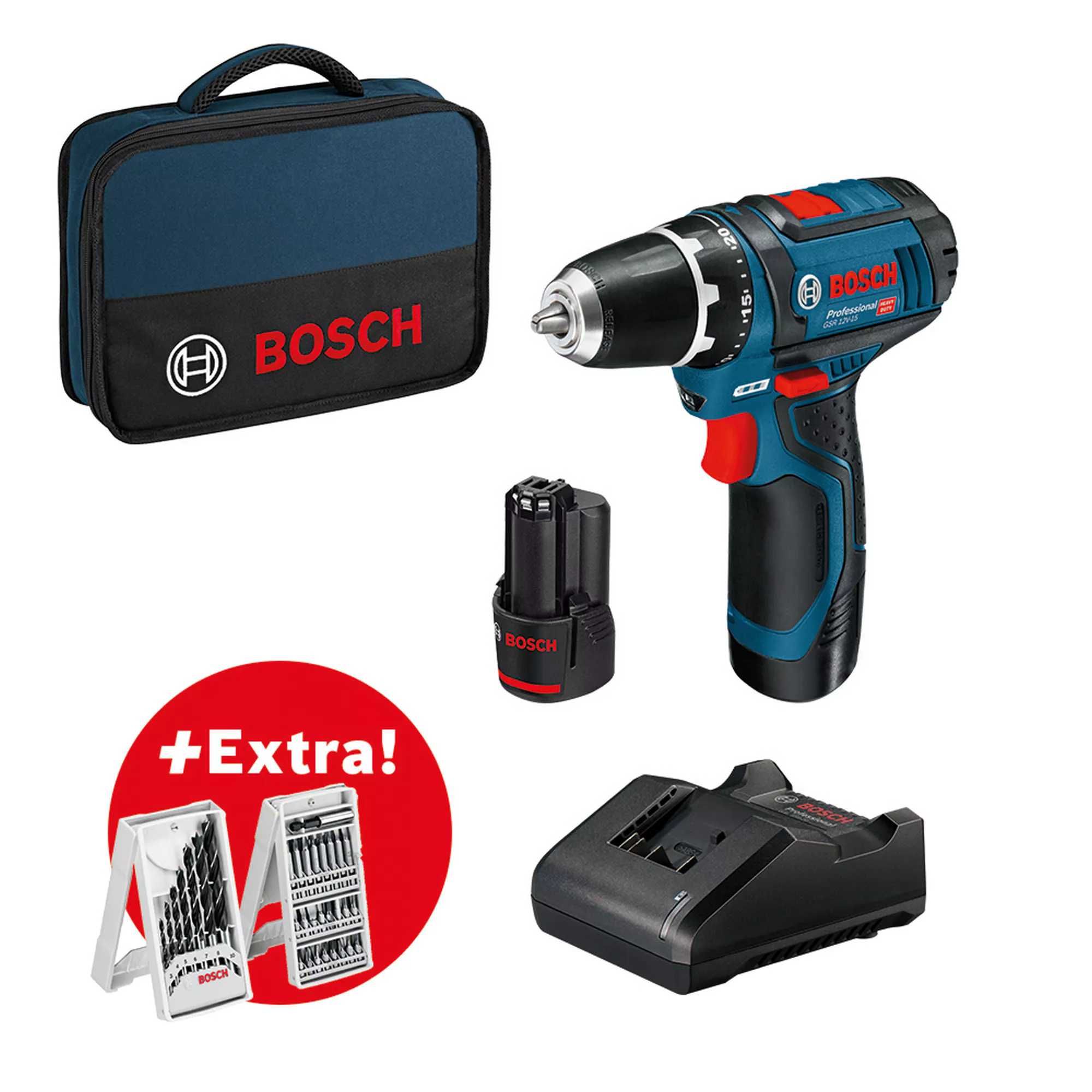 Акумулаторен винтоверт BOSCH GSR 12V-15 Professional комплект