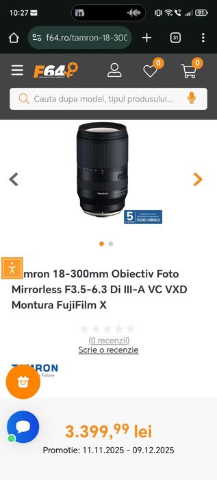 Obiectiv Tamron 18-300mm Obiectiv Foto Mirrorless F3.5-6.3 Di III-A VC