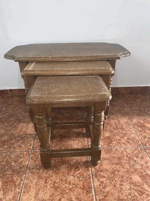 Masute trei in unul din lemn masiv vintage