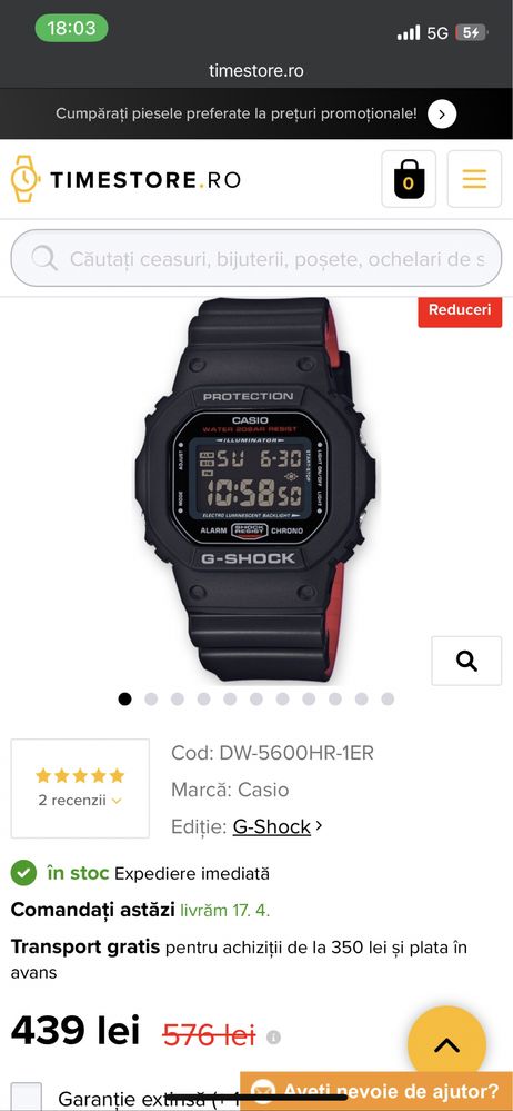 Casio G-SHOCK DW-5600HR—1ER