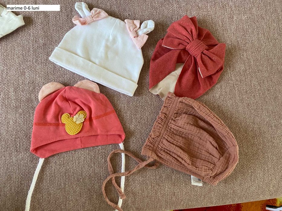 Lot caciula bentita sosete bebe copii toamna iarna 0-6luni