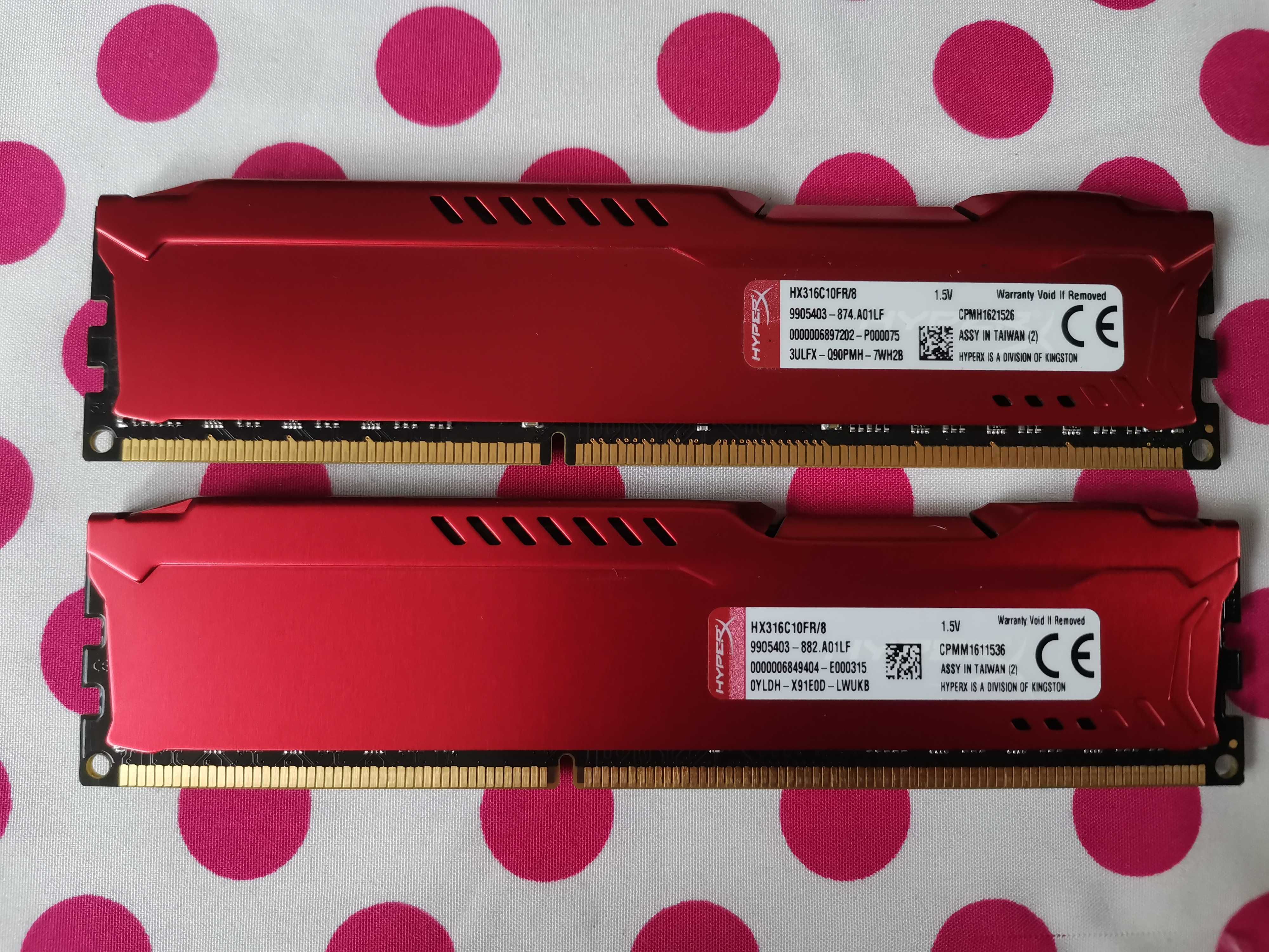 Kit Memorie Ram HyperX Fury RED 16 GB (2 X 8 GB) 1600 Mhz.