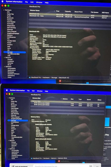 MacBook Pro 16". model 2019