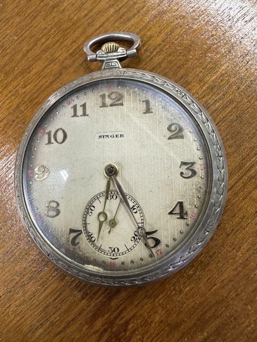 Джобен часовник SINGER-сребърен