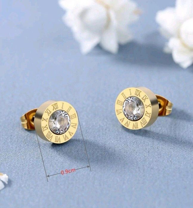 Cercei din otel inoxidabil,placați cu aur 18k