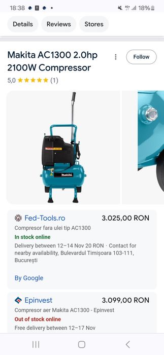 Compresor Makita Ac 1300 NOU