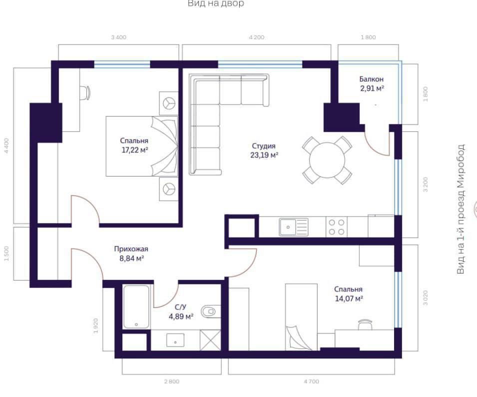 СРОЧНО продажа 3/10/24 ЖК Modera Towers, 70.63м2