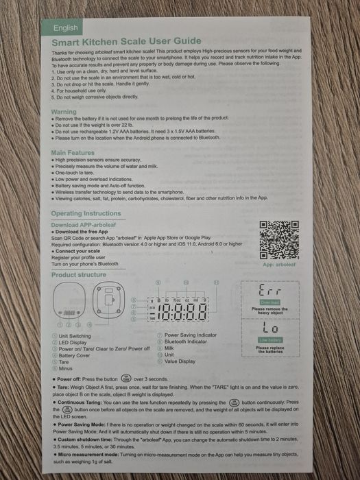 Cantar pentru bucatarie cu aplicatie