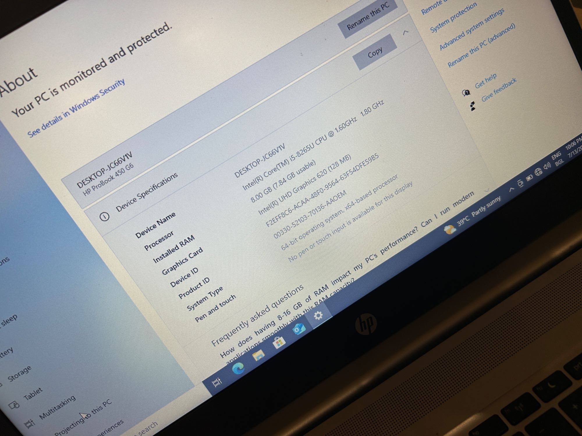 Лаптоп HP ProBook G6 15.6”
