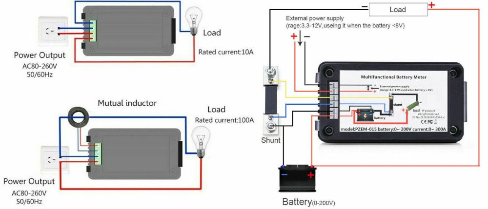 Monitor 9 functii watt metru DC ampermetru RC baterie putere volt Nou!