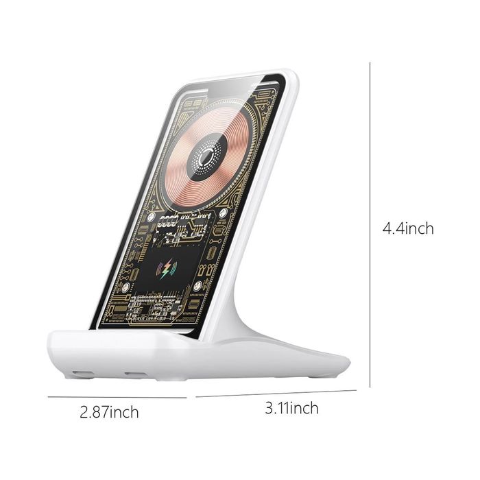 Настолна поставка за телефон с безжично зареждане – Бял