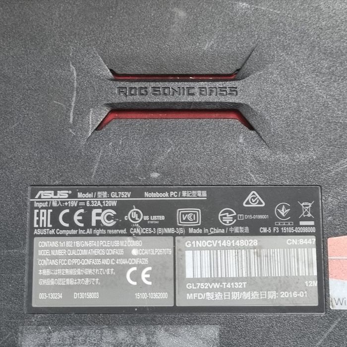 Placa de baza Asus Rog GL752V