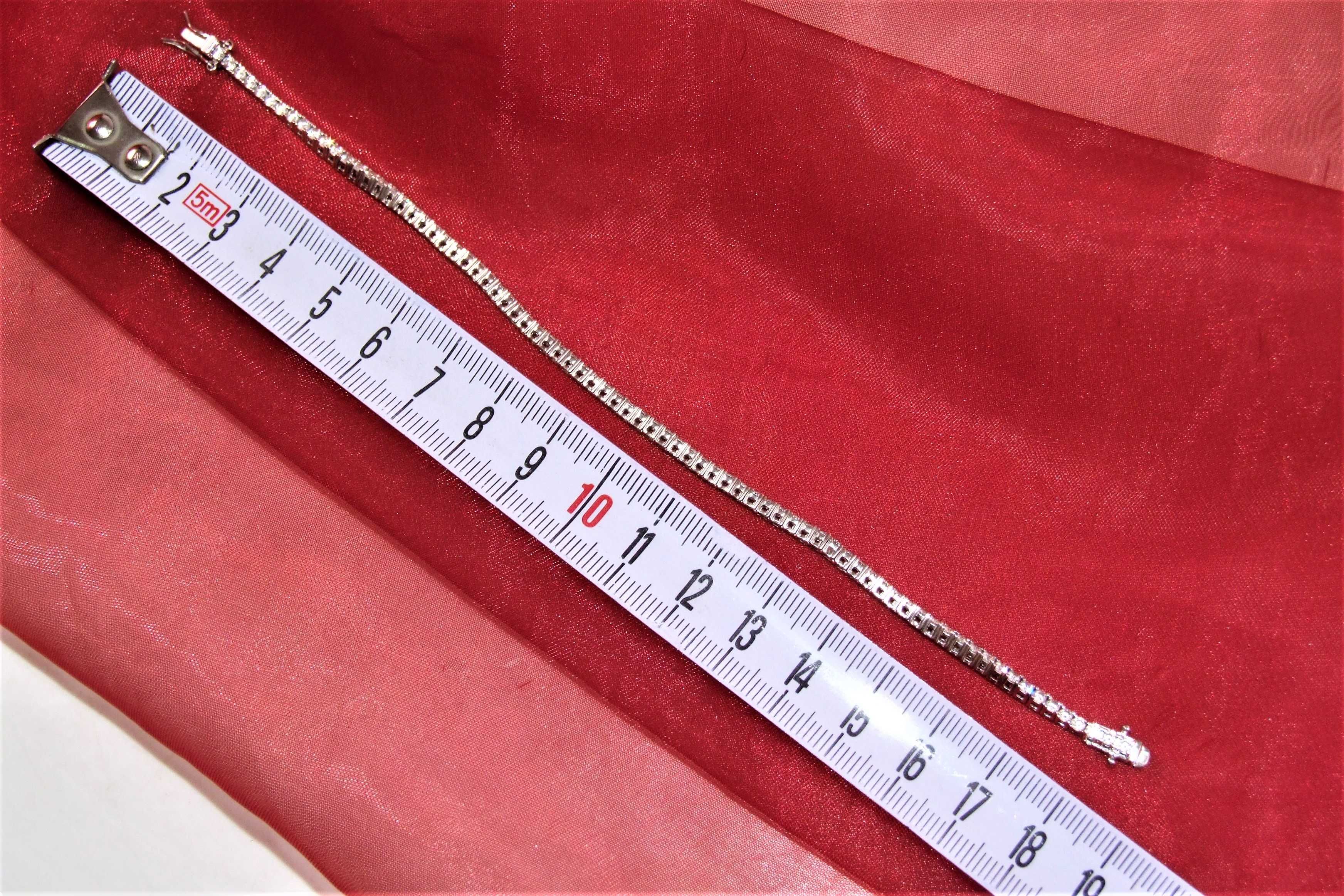 Bratara ARGINT marcaj "925", pietre de zirconiu, 6,5 g, NOUA