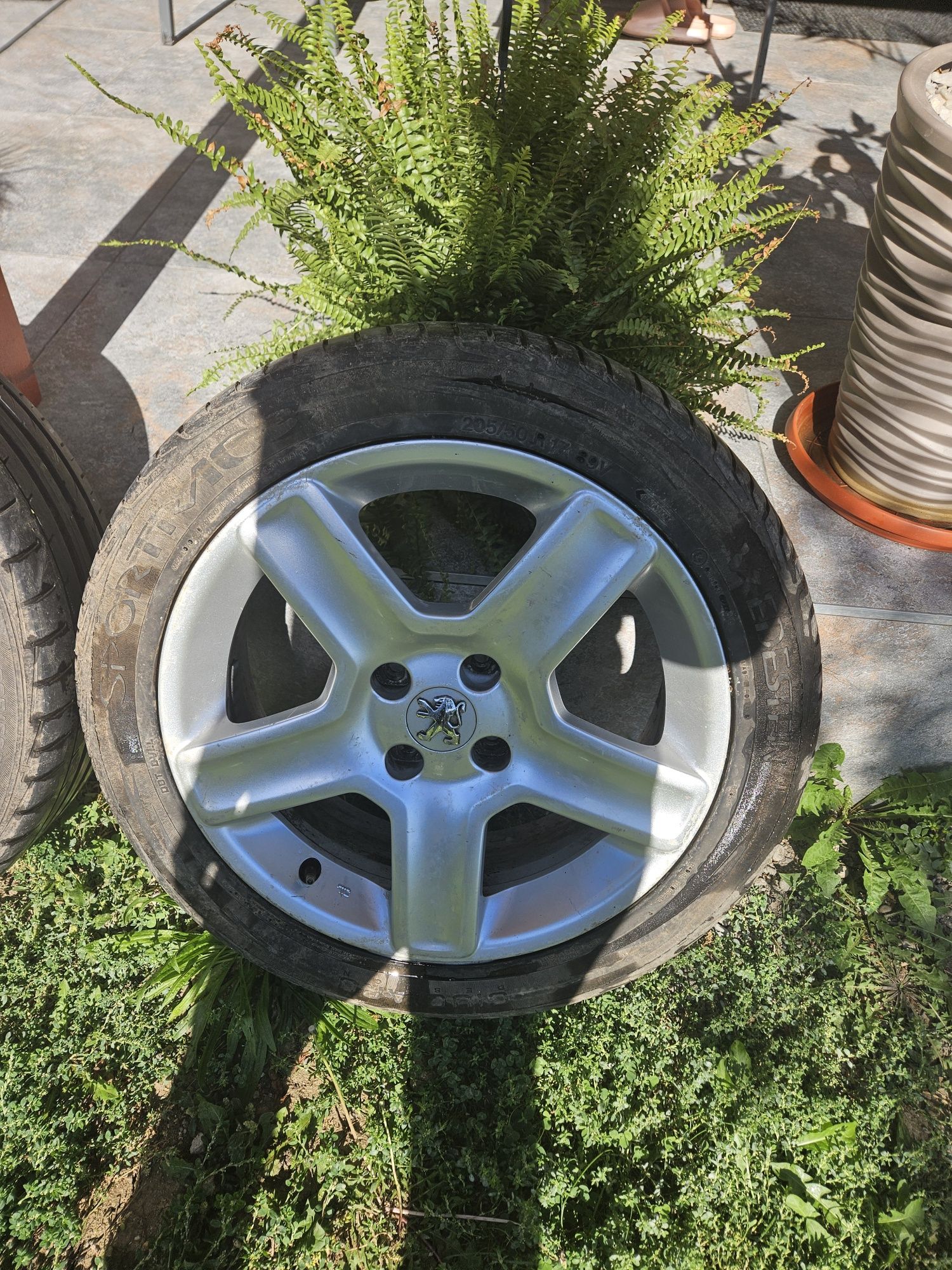 4 Jante aliaj originale Peugeot 17" + Anvelope Vredestein Sportrac 3