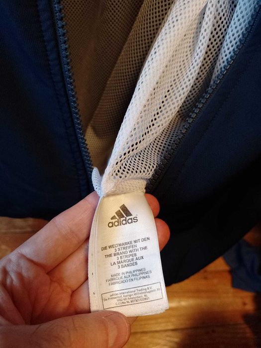 Bluza trening Adidas alb albastru L