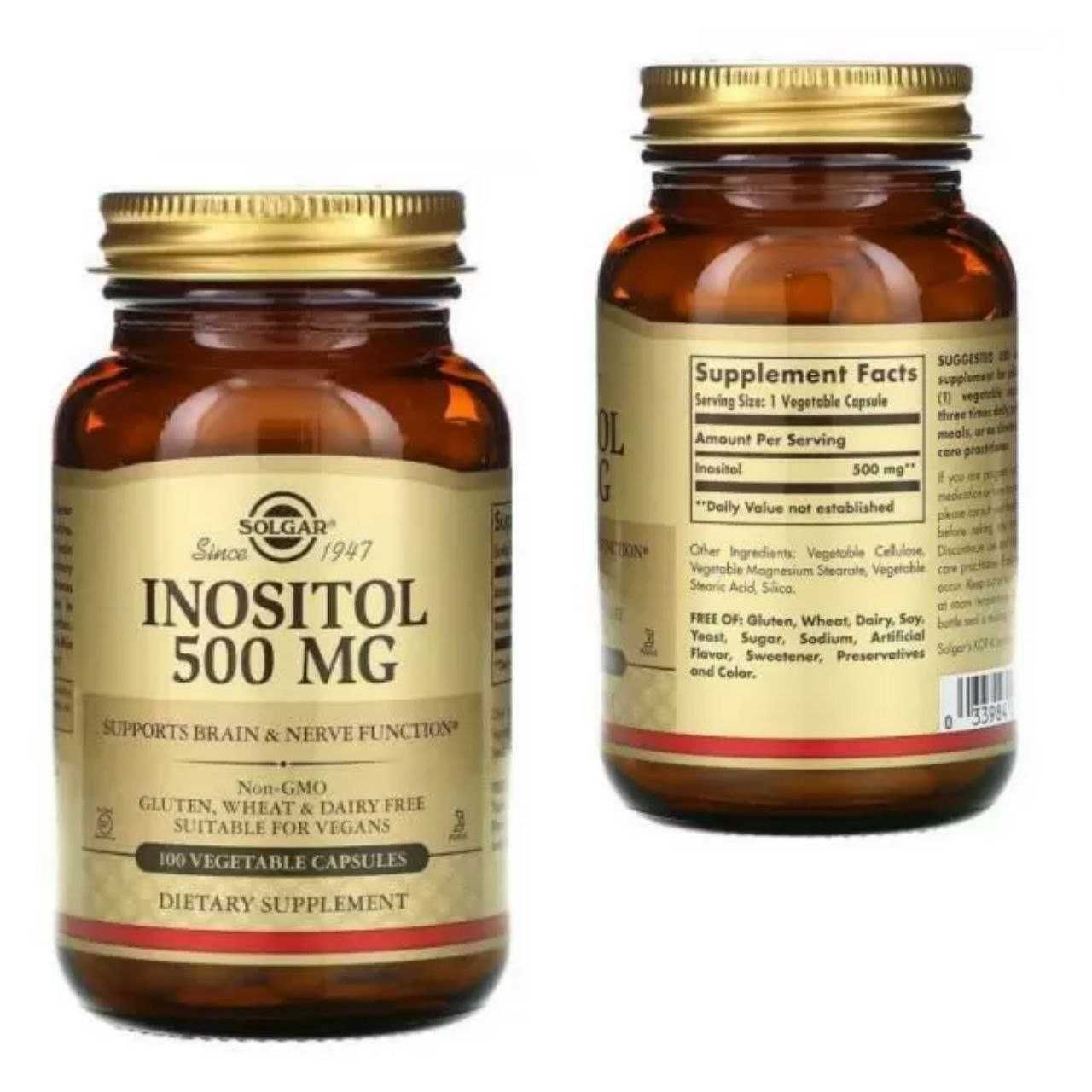 Инозитол Solgar INOSITOL 500mg 100 веган капсул США