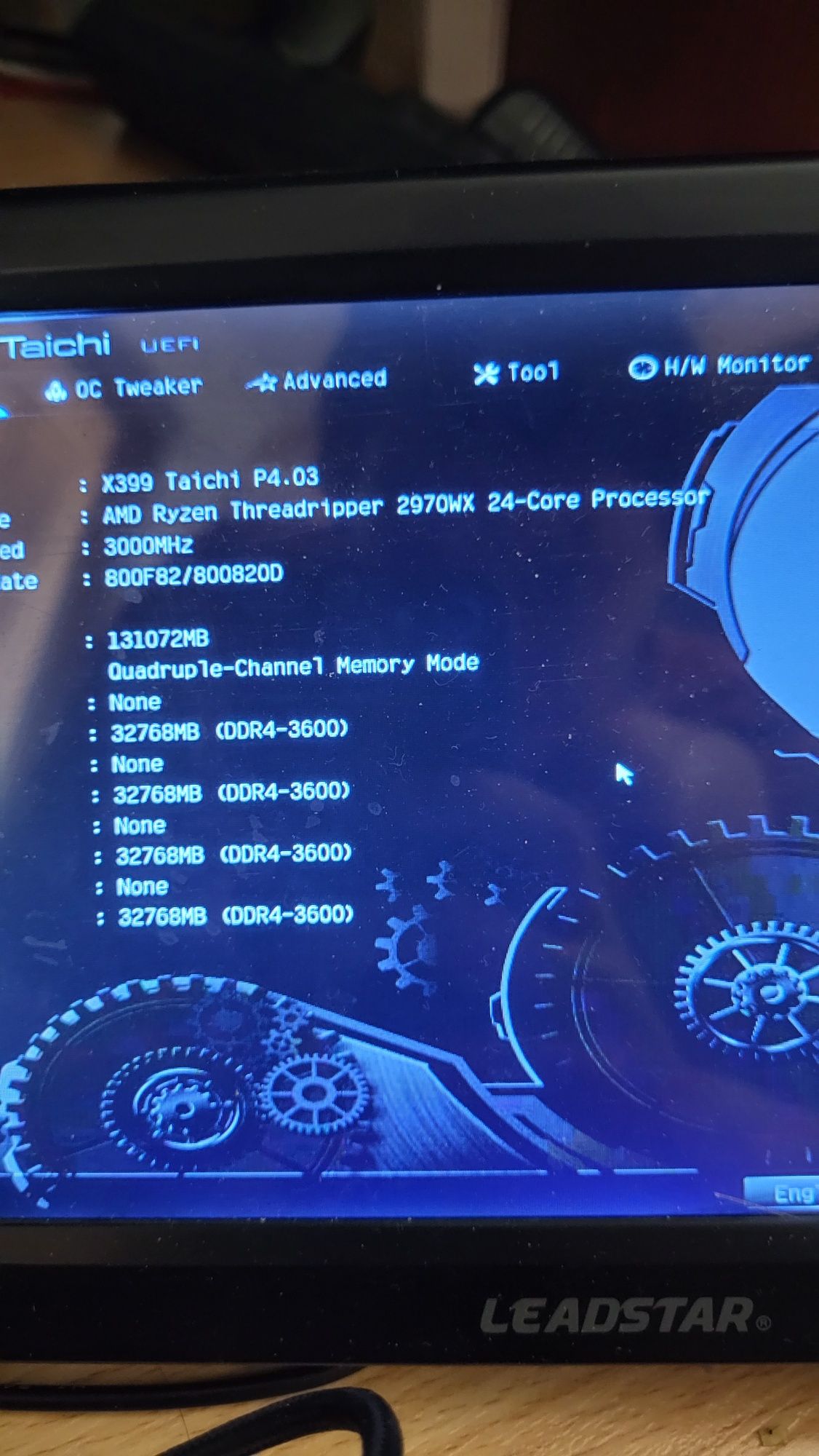 Процессор Threadripper 2970wx и материнская плата Asrock Taichi X399