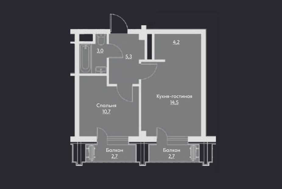 Ипотека. Парк Тельман, ЖК "Manhattan", 2/10/16+два лифта, 43м², студия