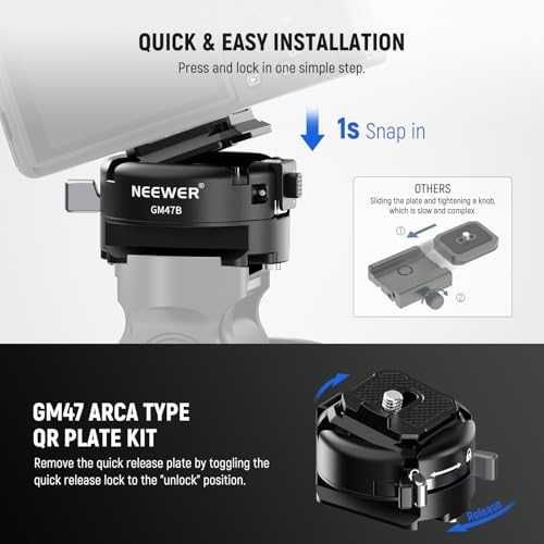 Нова Neewer GM47B QR Скоба за DJI RS Gimbal, Capture V3, Tripod Mount